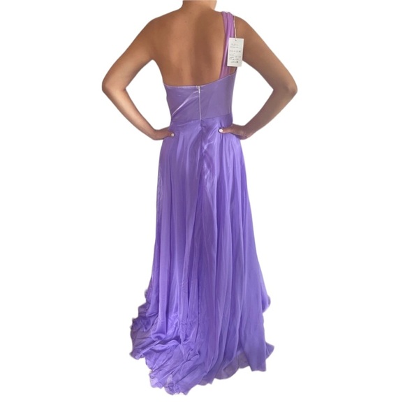 Jovani Lavender One Shoulder Gown - Picture 3 of 6
